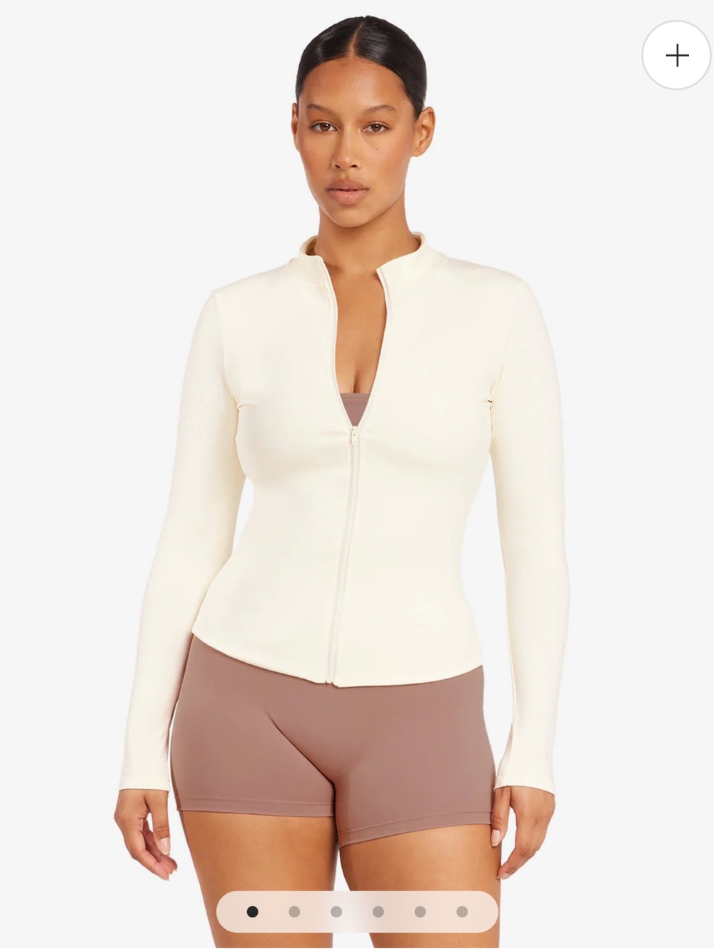 Crop Shop Boutique Serenity Longline Zip Up Jacket - Buttercream, Medium